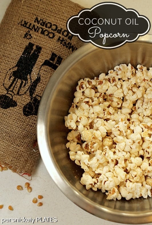 Coconut Oil Popcorn | Persnickety Plates