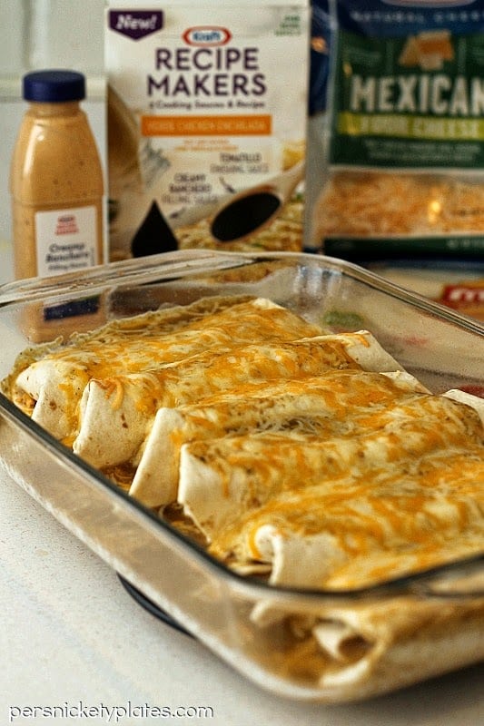 Persnickety Plates: Verde Chicken Enchiladas #kraftrecipemakers #shop #cbias