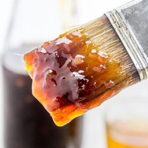 jack daniels sauce on a basting brush.