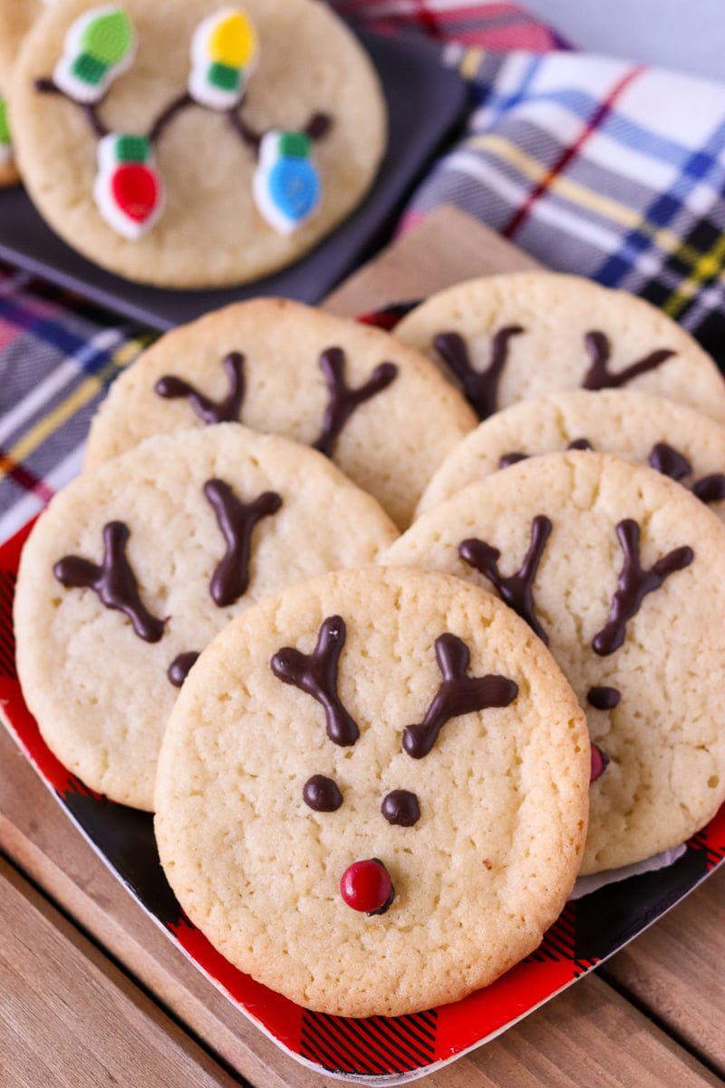 platter of reindeer cookies 
