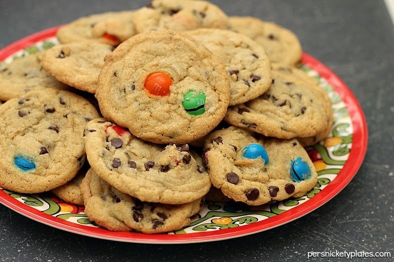 Peanut Butter M&M Pudding Cookies | Persnickety Plates