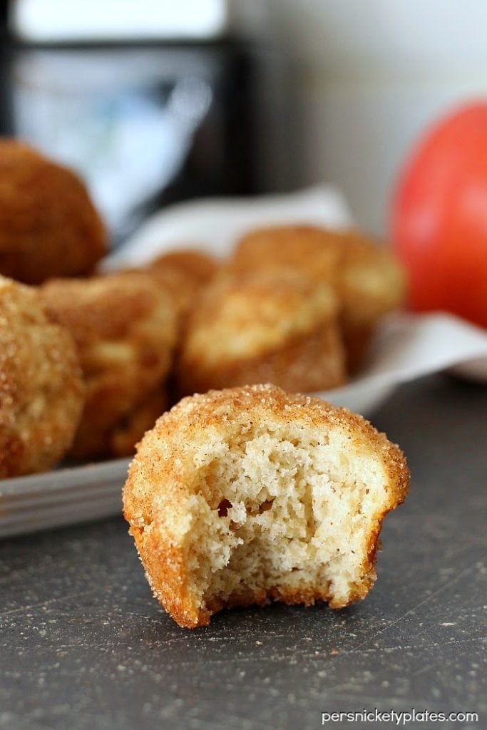 mini muffin with a bite taken out of it