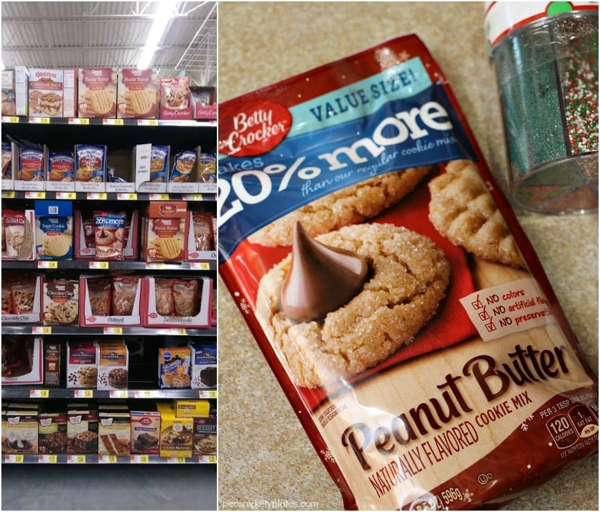 These semi-homemade Peanut Butter Cookie Cups filled with chocolate and topped with sprinkles are a definite crowd-pleaser and are perfect as a last minute holiday dessert addition. | Persnickety Plates AD