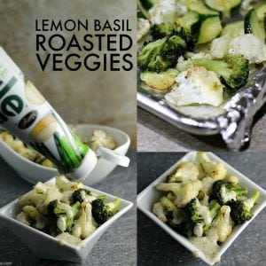 Simple blend of roasted broccoli, cauliflower, and zucchini flavored with dollops of Marzetti Lemon Basil finishing sauce. | Persnickety Plates AD