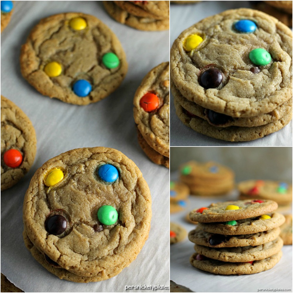 collage of brown sugar M&M cookies This Brown Sugar M&M Cookie recipe is a fun twist on the traditional sugar cookie that will definitely satisfy your sweet tooth. Crisp on the edges, chewy in the middle - just like a cookie should be!