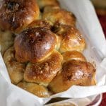 Apple Filled Pull Apart Bread is sticky and sweet and easy to make with the help of Rhodes Dinner Rolls! Pick your favorite fall apples and let your kids help you put together this simple dessert. | Persnickety Plates