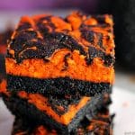 orange & black halloween brownies.