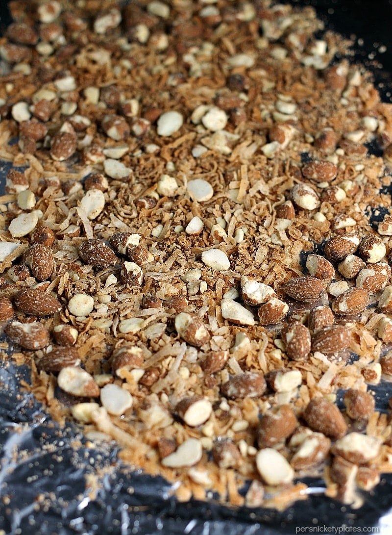 Dark Chocolate Toasted Almond and Coconut Hearts are a sweet, homemade goody perfect for Valentine's Day or anytime you want to treat yourself. | www.persnicketyplates.com