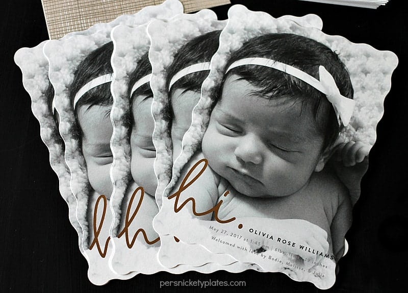 Olivia Rose Birth Announcement from Minted | www.persnicketyplates.com