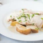 Slow Cooker Creamy Ranch Pork Chops & Potatoes – six ingredients and a full meal right in your slow cooker! | www.persnicketyplates.com