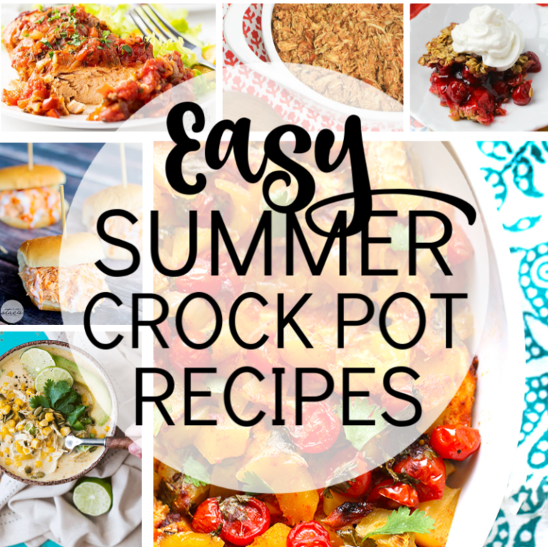 collage of easy summer crock pot recipes