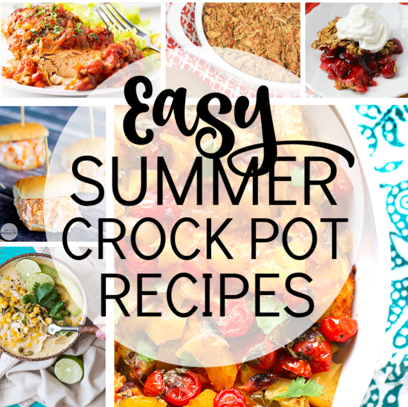 collage of easy summer crock pot recipes