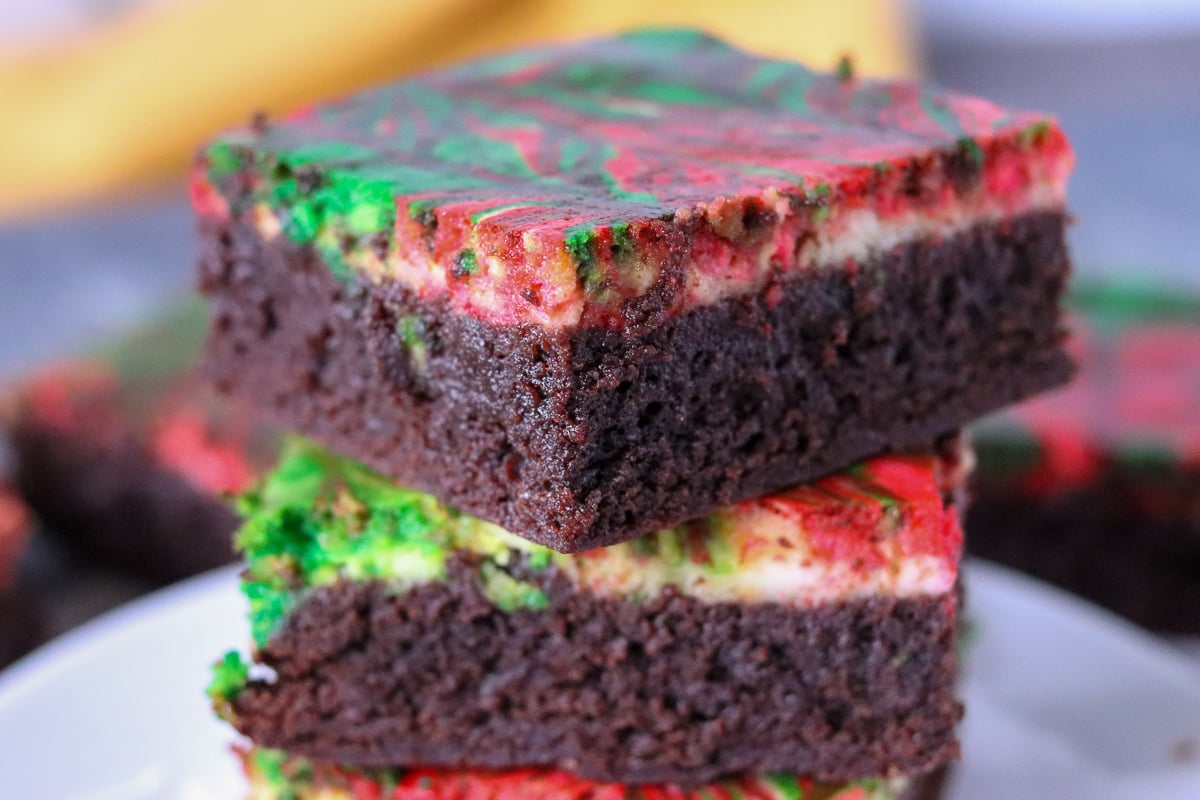 stack of christmas brownies