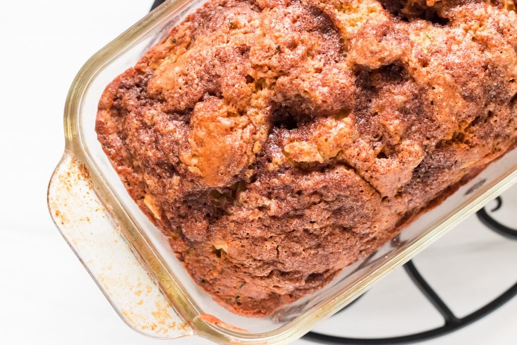 overhead shot of loaf of bread