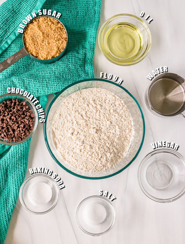ingredients laid out to make cake