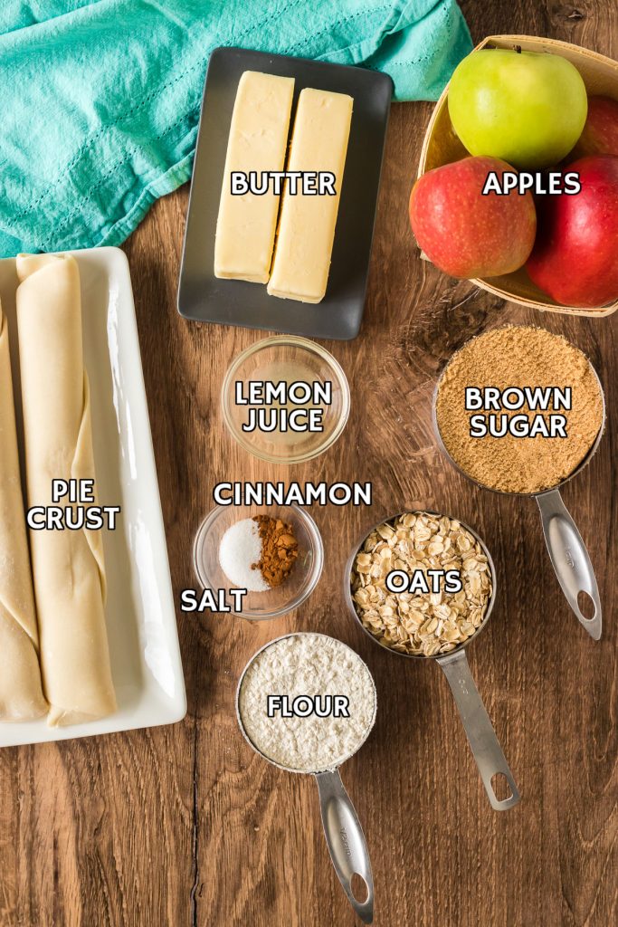ingredients laid out to make apple slab pie