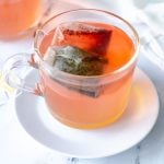 cup of medicine ball tea in a glass mug