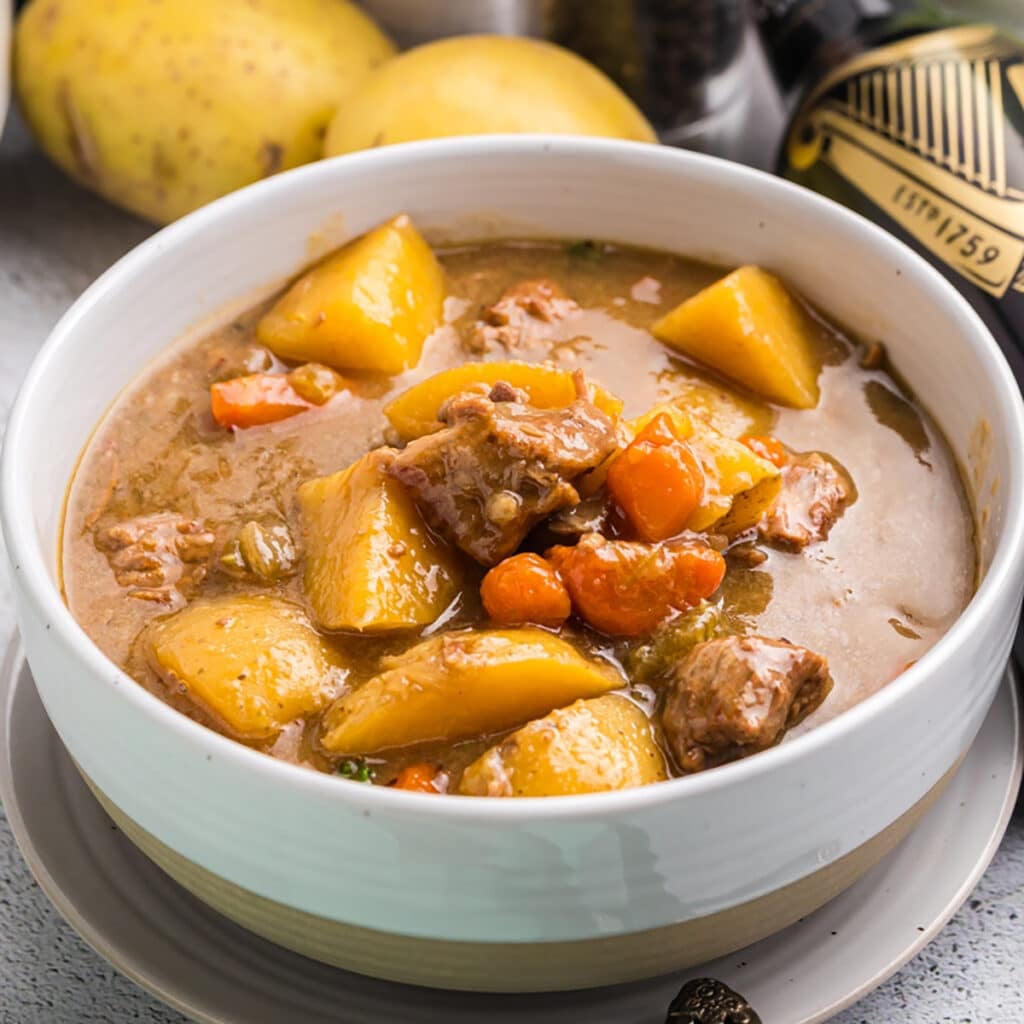 bowl of beef stew.
