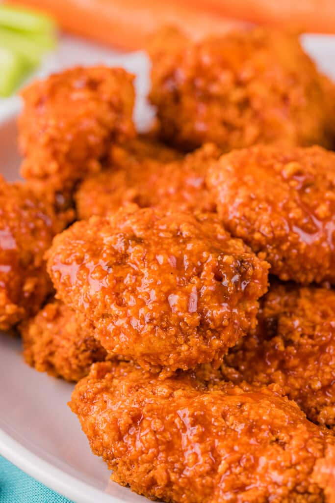 closeup of boneless wings.