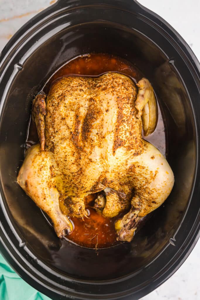 whole chicken in a crockpot.