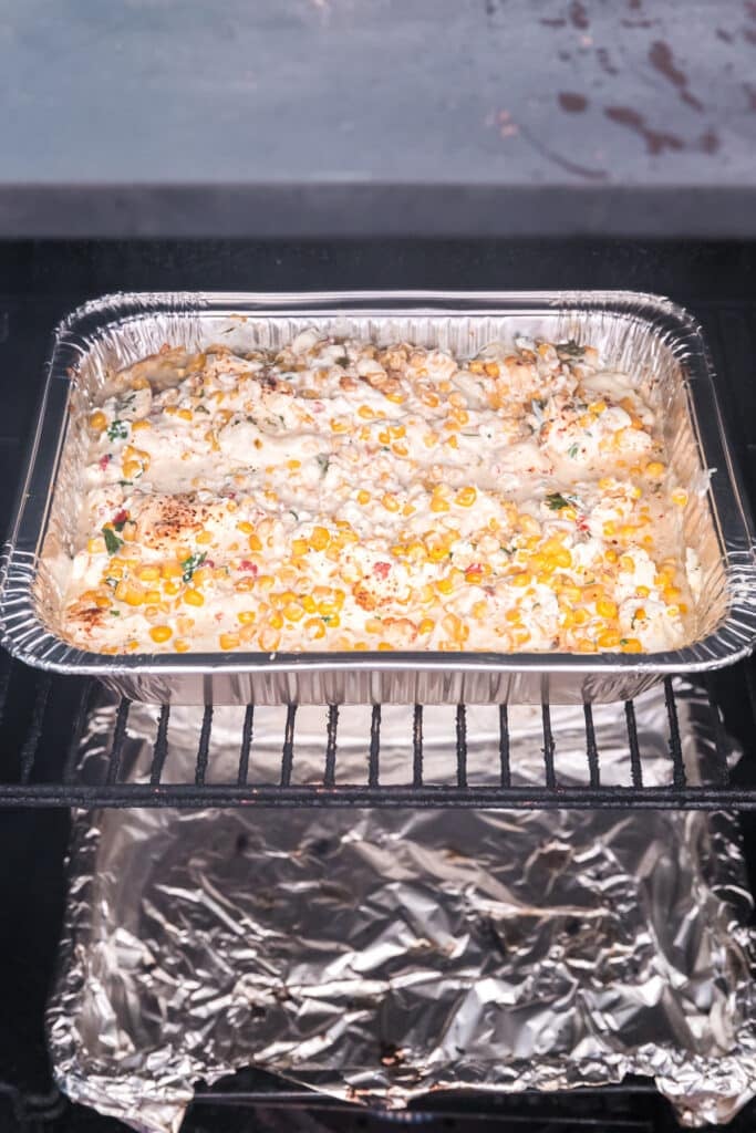 corn dip in a smoker.