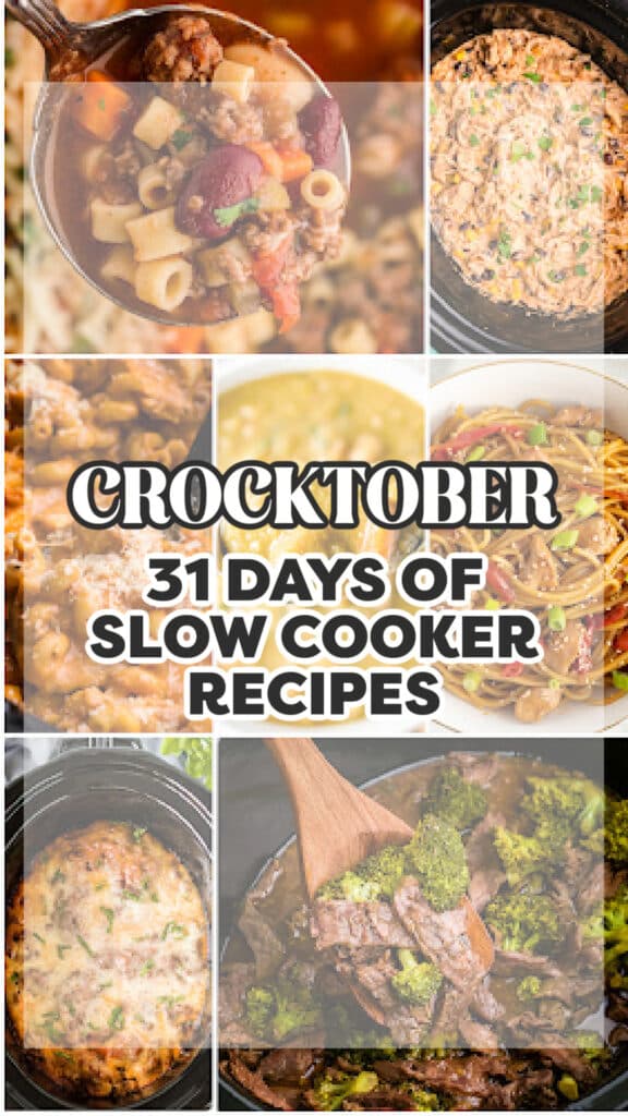 'crocktober 31 days of slow cooker recipes' pinterest pin.